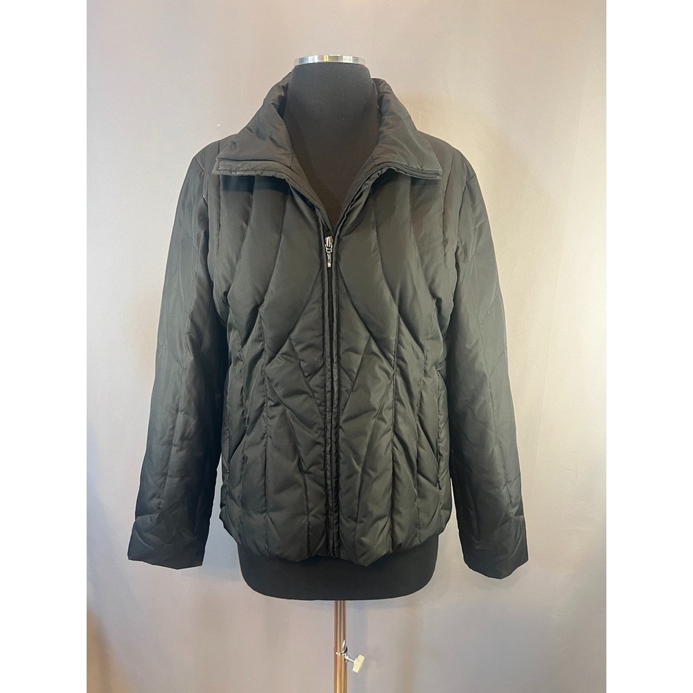 Cole B Sport Black Quilted Jacket Women's Medium‎ Hip Length Winter Puffer